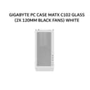 GIGABYTE PC CASE MATX C102 GLASS (2X 120MM BLACK FANS) WHITE 2Y - Image 2