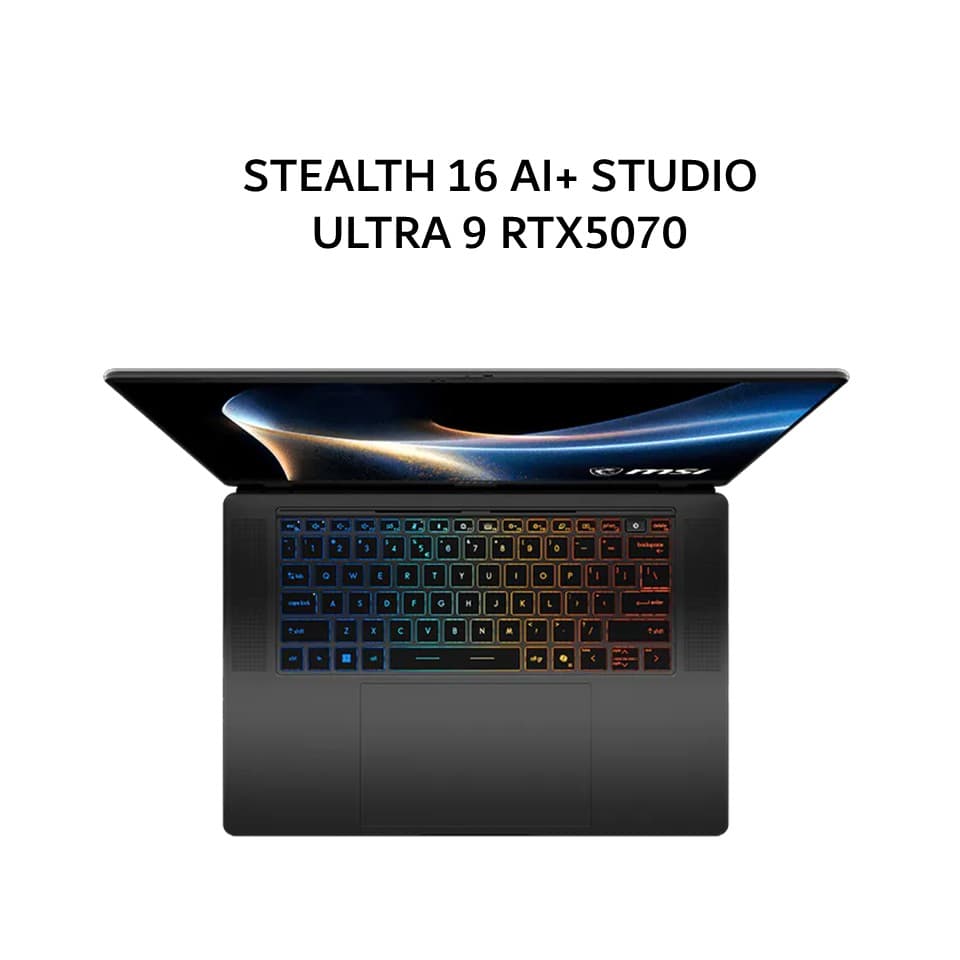 MSI STEALTH 16 AI+ STUDIO ULTRA 9 386H RTX5070 12GB/ 16GB 1TB W11+OHS+M365B 16.0UHD+ OLED 240HZ 100DCIP3 3YR BLK