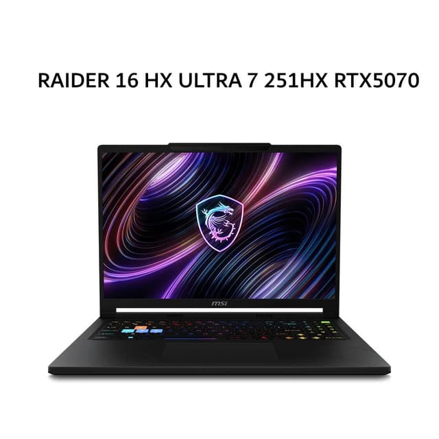 MSI RAIDER 16 HX ULTRA 7 251HX RTX5070 12GB/ 16GB 1TB W11+OHS+M365B 16.0WQHD IPS 240HZ 100DCIP3 3Y+ADP BLK