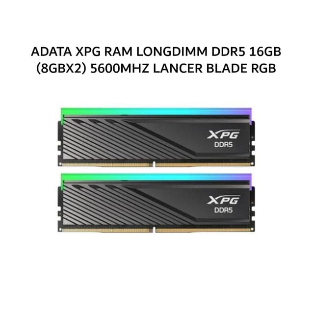 ADATA XPG RAM LONGDIMM DDR5 16GB (8GBX2) 5600MHZ LANCER BLADE RGB BLACK