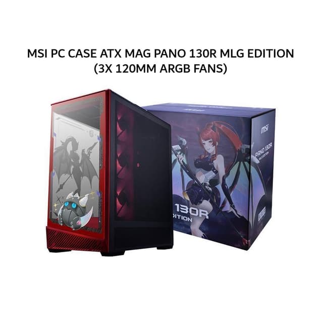 MSI PC CASE ATX MAG PANO 130R MLG EDITION (3X 120MM ARGB FANS) BLACK 1Y