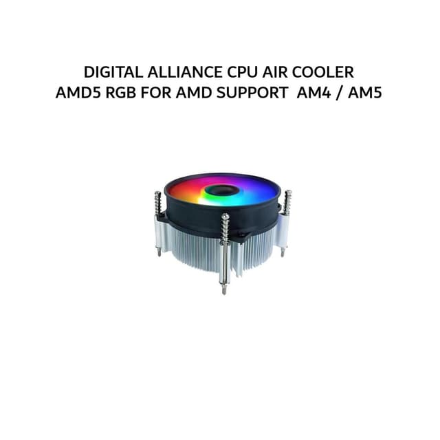 DIGITAL ALLIANCE CPU AIR COOLER AMD5 RGB FOR AMD SUPPORT  AM4 / AM5 1Y