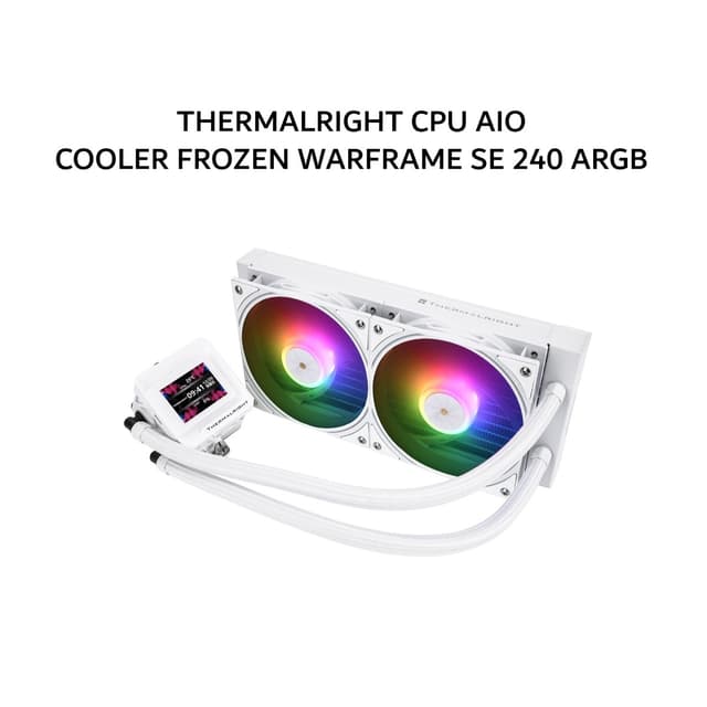 THERMALRIGHT CPU AIO COOLER FROZEN WARFRAME SE 240 ARGB (240MM RADIATOR + 2X 120MM ARGB FANS + 2 INCH LCD DISPLAY) WHITE 5Y