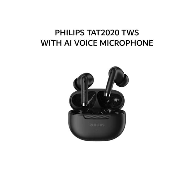 PHILIPS TAT2020 TWS WITH AI VOICE MICROPHONE - BLACK