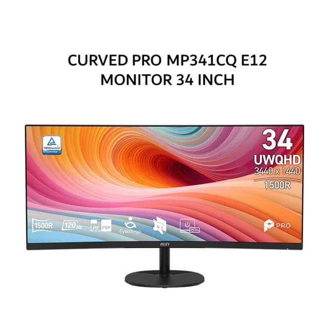 MSI MONITOR CURVED PRO 34 INCH MP341CQ E12 VA UWQHD 1440P 1MS 120HZ SPEAKER BLACK 3Y