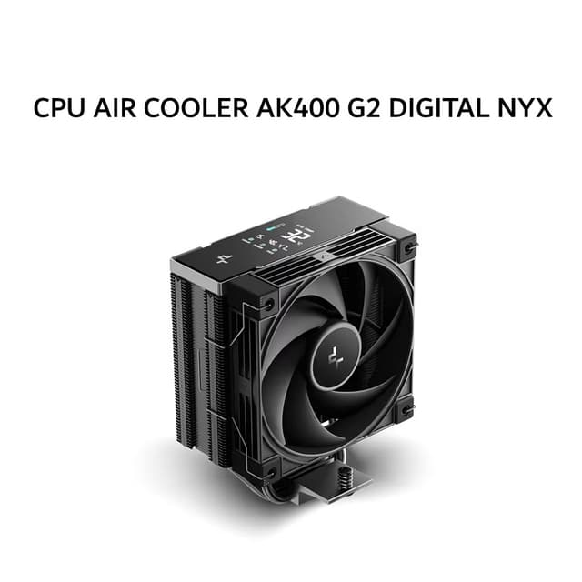 DEEPCOOL CPU AIR COOLER AK400 G2 DIGITAL NYX (1X 120MM BLACK FAN + 4 HEATPIPES + DIGITAL DISPLAY) BLACK 3Y