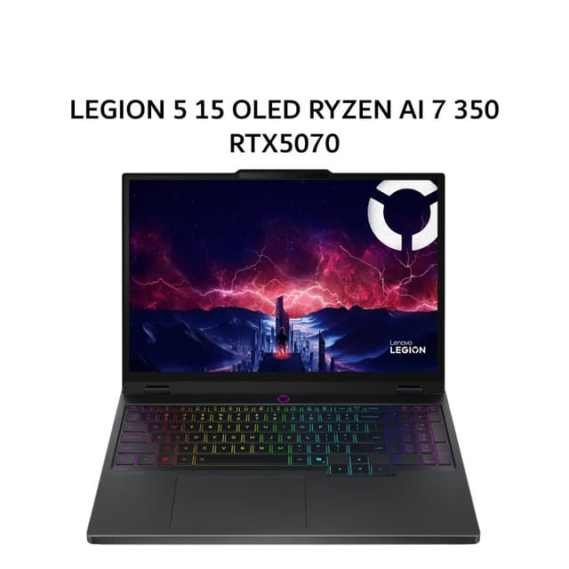 LENOVO LEGION 5 15 OLED RYZEN AI 7 350 RTX5070 8GB/ 32GB 1TB W11+OHS+M365B 15.1WQXGA 165HZ 24ZRGB 3Y+3ADP BLK -22ID