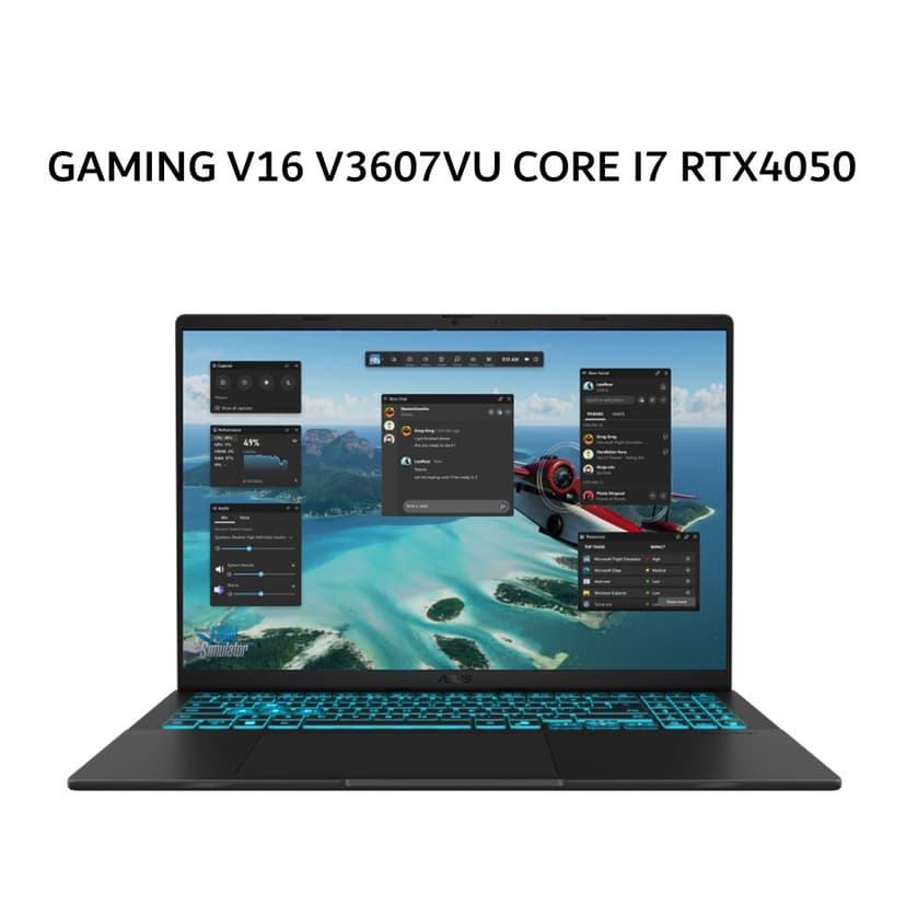 ASUS GAMING V16 V3607VU CORE I7 240H RTX4050 6GB/ 16GB 512GB W11+OHS+M365 16.0WUXGA 144HZ BLK -I745B7T-HM