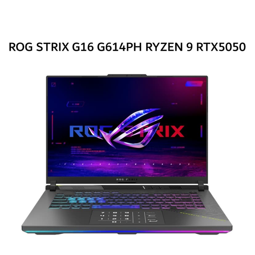 ASUS ROG STRIX G16 G614PH RYZEN 9 8940HX RTX5050 8GB/ 16GB 512GB W11+OHS+M365B 16.0WUXGA IPS 165HZ (BOX MOU) GRY - R9N55J6G-HM