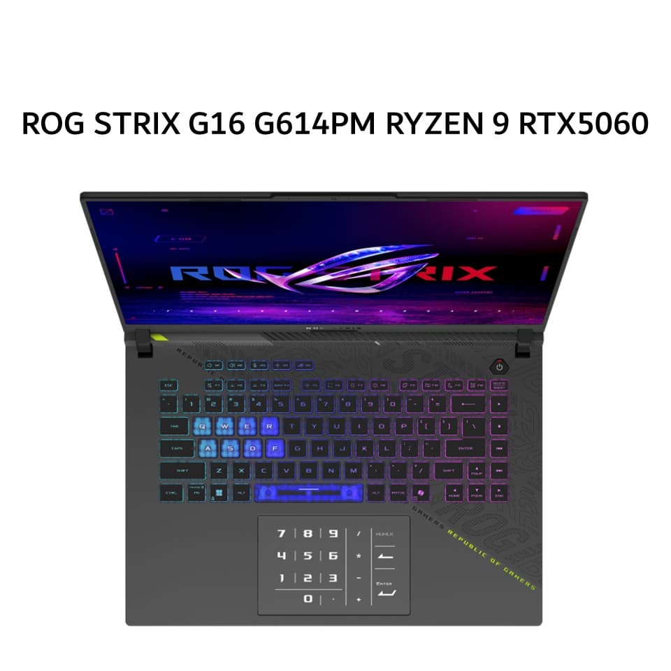 ASUS ROG STRIX G16 G614PM RYZEN 9 8940HX RTX5060 8GB/ 16GB 1TB W11+OHS+M365B 16.OWQXGA 240HZ 100DCIP3 (BOX MOU) GRY -R9N56C6G-HM