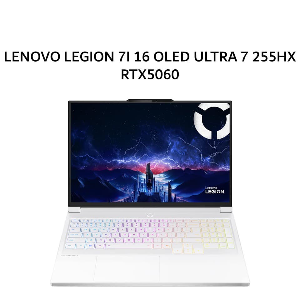 LENOVO LEGION 7I 16 OLED ULTRA 7 255HX RTX5060 8GB/ 32GB 1TB W11+OHS+M365B 16.0WQXGA 165HZ PKRGB 3Y+3ADP WHITE -6AID