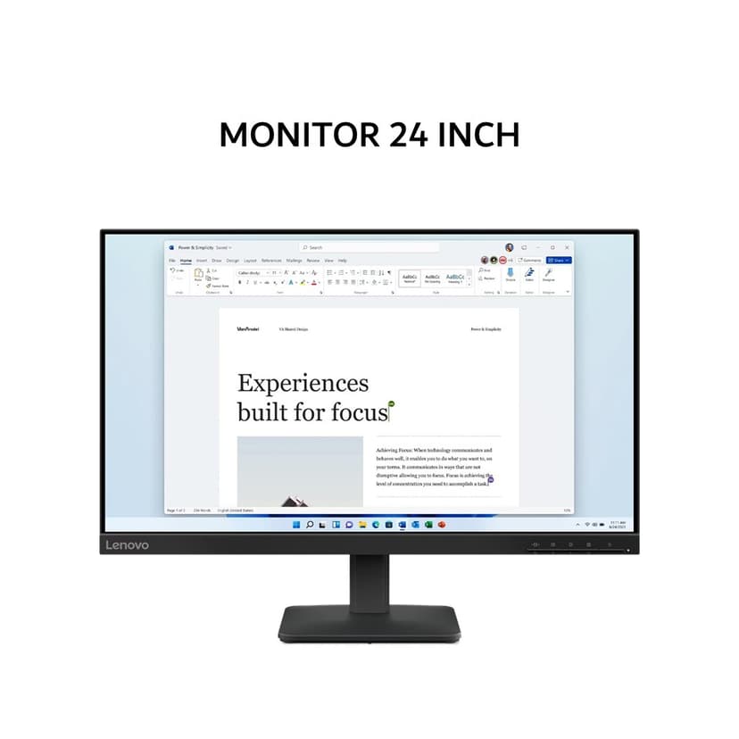 LENOVO MONITOR 24 INCH L24-4E IPS FHD 1080P 4MS 100HZ 3Y