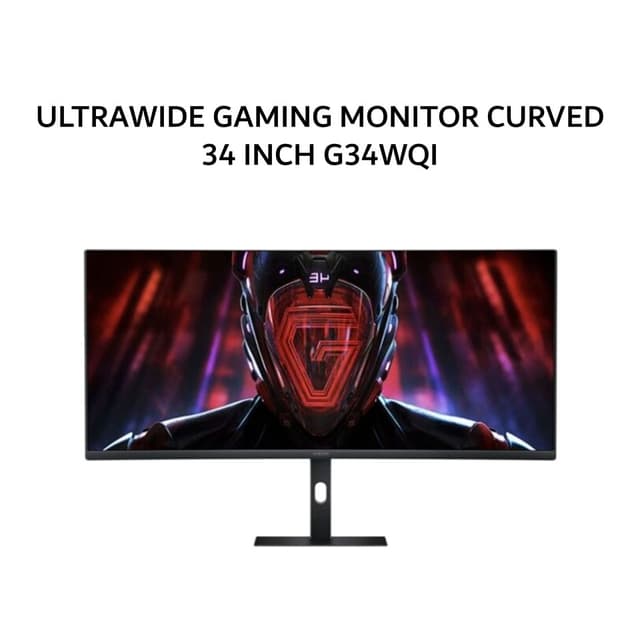 XIAOMI ULTRAWIDE GAMING MONITOR CURVED 34 INCH G34WQI VA 1500R WQHD 2K 1440P 1MS 180HZ ERGONOMIC 3Y