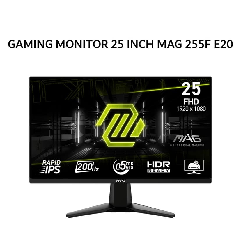 MSI GAMING MONITOR 25 INCH MAG 255F E20 / MAG255F E20 RAPID IPS FHD 1080P 0.5MS 200HZ HDR READY 3Y