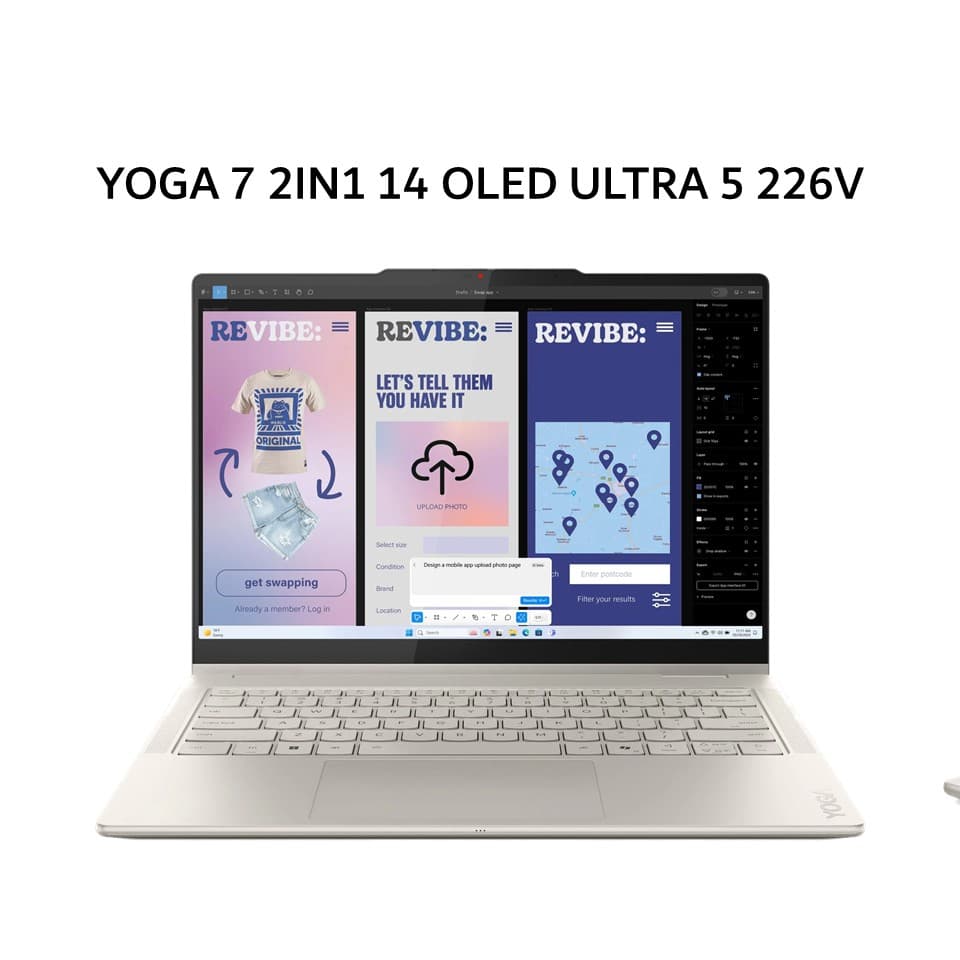 LENOVO YOGA 7 2IN1 14 ULTRA 5 226V 16GB 512GB W11+OHS+M365B 14.0WUXGA OLED PEN 3Y PREM+3ADP SEASHELL -7NID