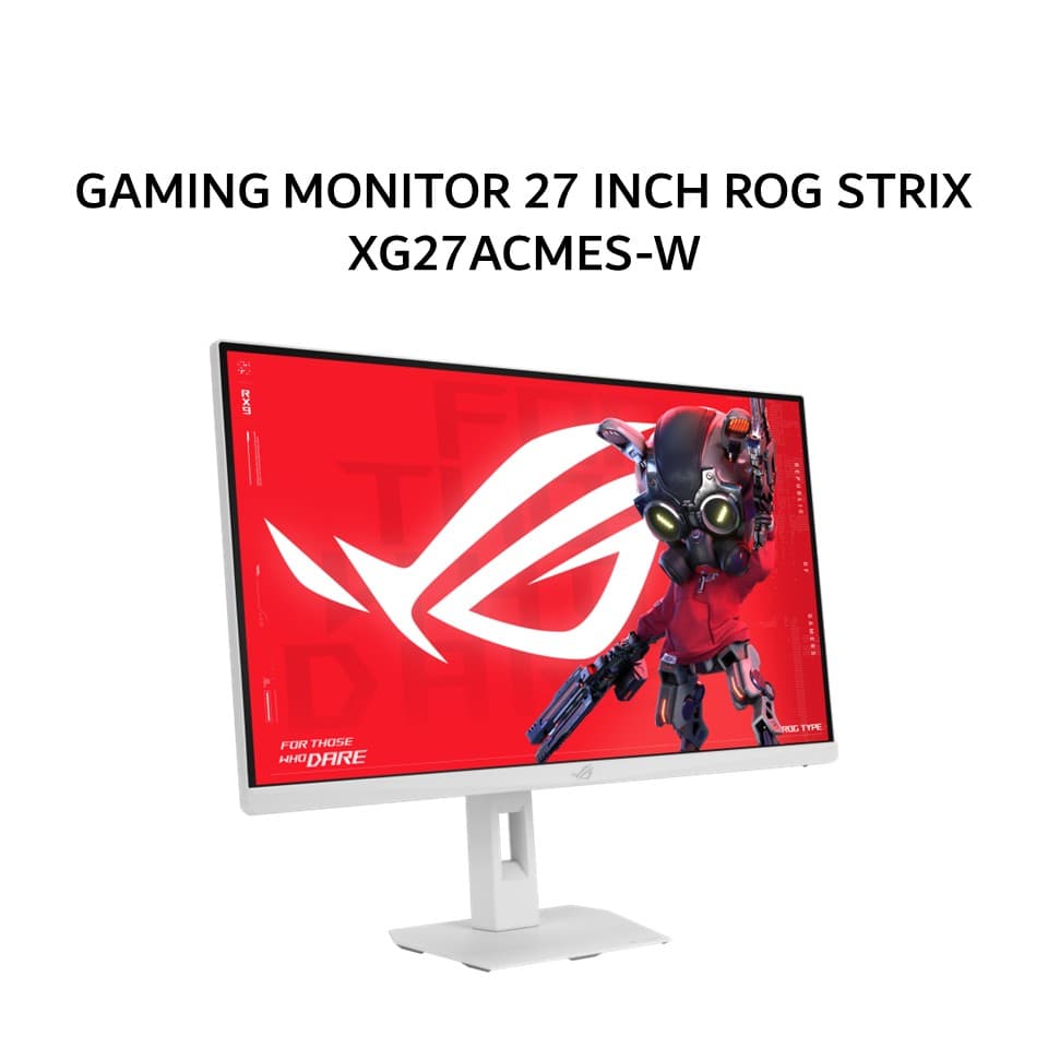 ASUS GAMING MONITOR 27 INCH ROG STRIX XG27ACMES-W FAST IPS QHD 2K 1440P 0.03MS 255HZ DISPLAYHDR 400 ERGONOMIC USB-C WHITE 1Y PERFECT PIXEL+3Y