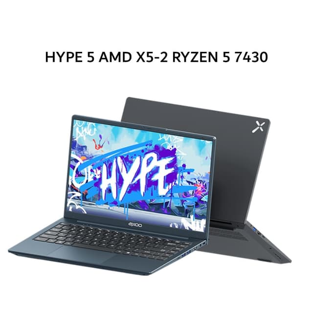 AXIOO HYPE 5 AMD X5-2 RYZEN 5 7430 16GB 256GB W11 14.0FHD IPS BLIT GRY