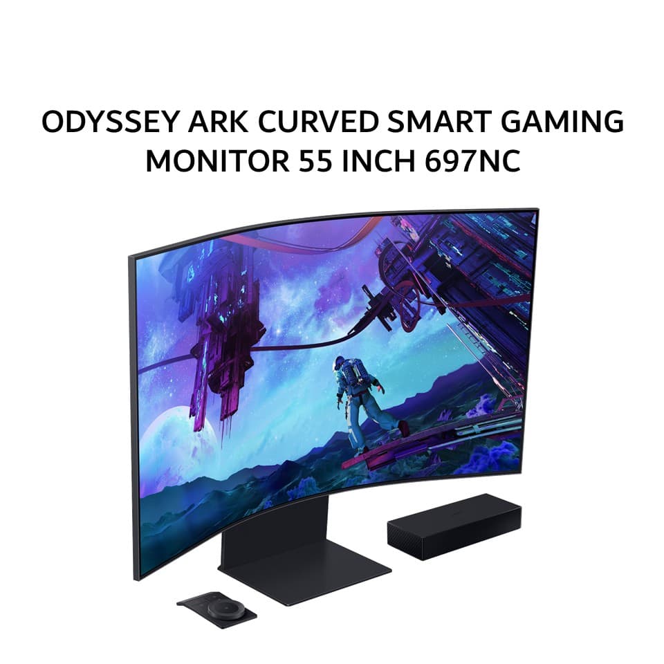 SAMSUNG ODYSSEY ARK CURVED SMART GAMING MONITOR 55 INCH 697NC VA UHD 4K 1MS 165HZ QUANTUM HDR 32X / HDR10+ ERGONOMIC + SPEAKER 3Y