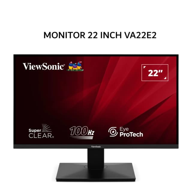 VIEWSONIC MONITOR 22 INCH VA22E2 VA FHD 1080P 5MS 100HZ BLACK 3Y