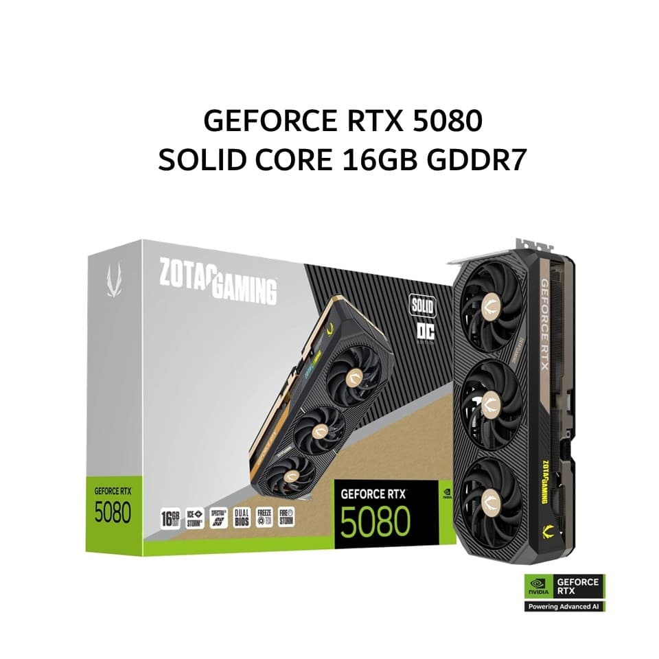 ZOTAC VGA GEFORCE RTX 5080 SOLID CORE OC 16GB GDDR7 3Y