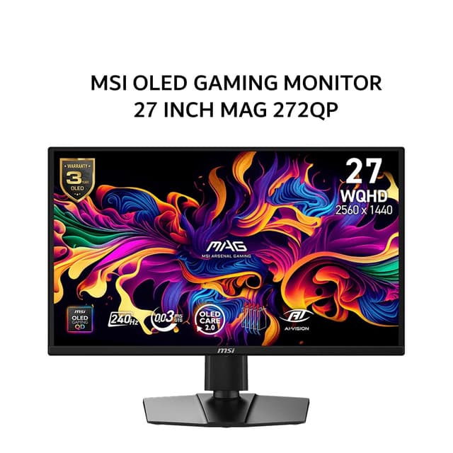 MSI OLED GAMING MONITOR 27 INCH MAG 272QP / MAG272QP QD-OLED X24 IPS WQHD 1440P 0.03MS 240HZ HDR READY 3Y