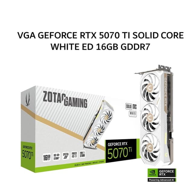 ZOTAC VGA GEFORCE RTX 5070 TI SOLID CORE OC WHITE ED 16GB GDDR7 3Y