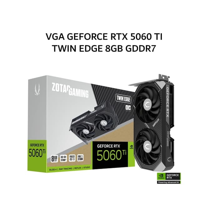 ZOTAC VGA GEFORCE RTX 5060 TI TWIN EDGE OC BLACK 8GB GDDR7 3Y