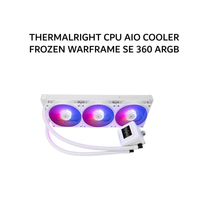 THERMALRIGHT CPU AIO COOLER FROZEN WARFRAME SE 360 ARGB (360MM RADIATOR + 3X 120MM ARGB FANS + 2 INCH LCD DISPLAY) WHITE 5X