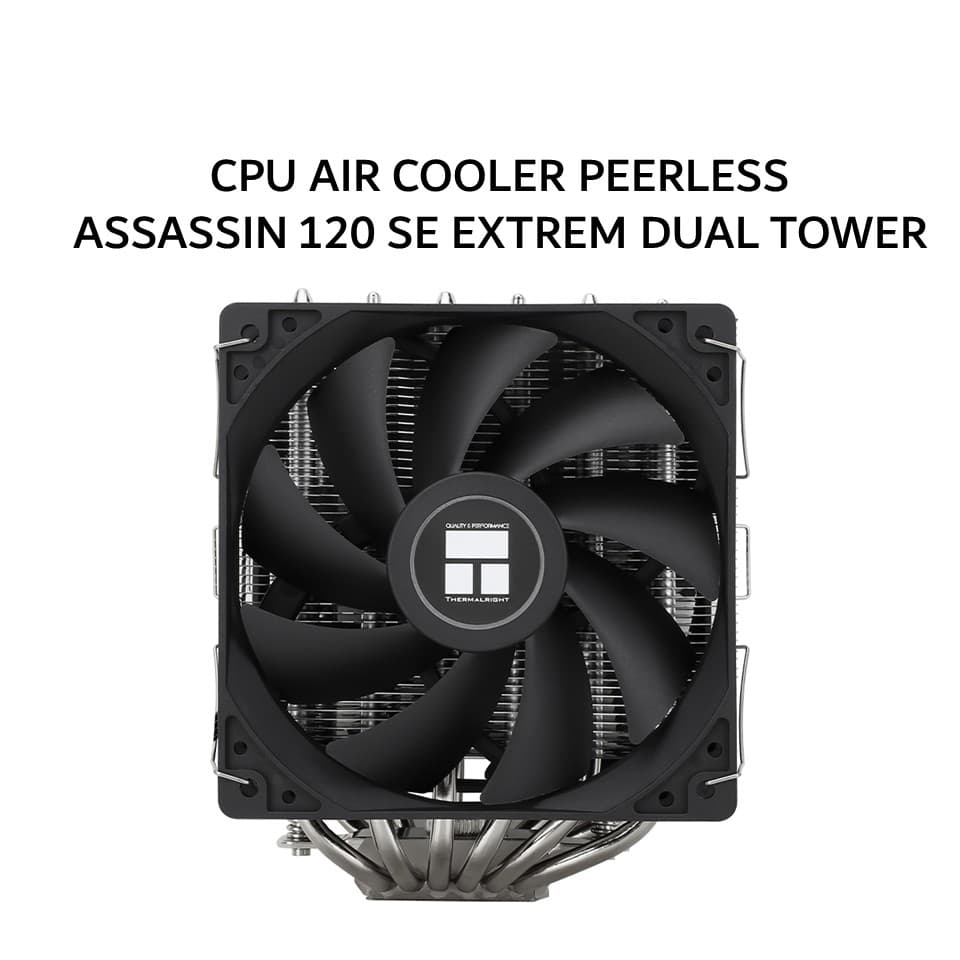 THERMALRIGHT CPU AIR COOLER PEERLESS ASSASSIN 120 SE EXTREM DUAL TOWER (2X 120MM BLACK FAN + 6X HEATPIPES ) BLACK 3Y