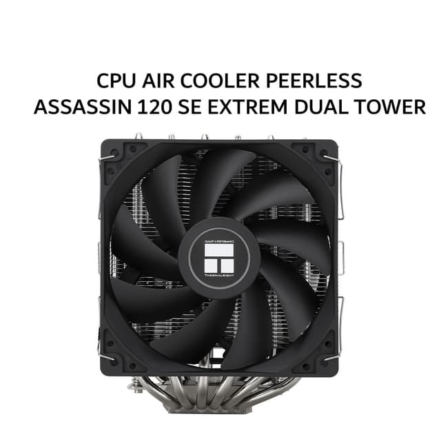 THERMALRIGHT CPU AIR COOLER PEERLESS ASSASSIN 120 SE EXTREM DUAL TOWER (2X 120MM BLACK FAN + 6X HEATPIPES ) BLACK 3Y