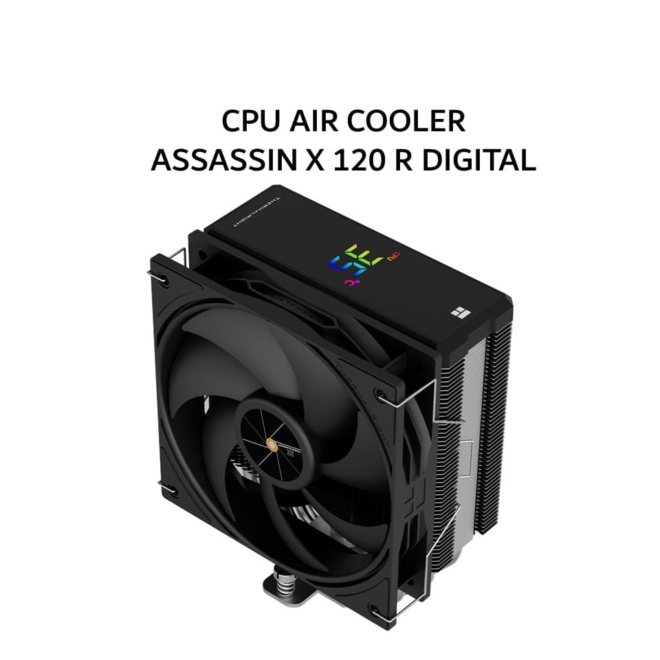 THERMALRIGHT CPU AIR COOLER ASSASSIN X 120 R DIGITAL (1X 120MM BLACK FAN + 4X HEATPIPES + DIGITAL DISPLAY) BLACK 1Y