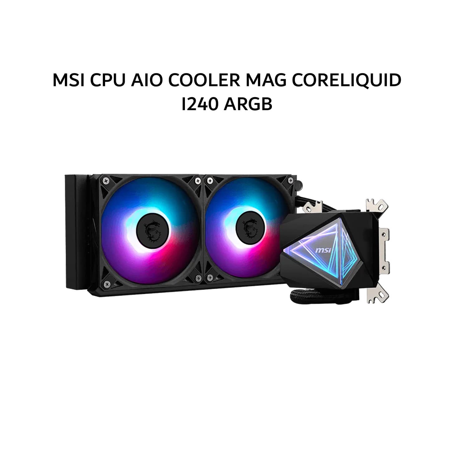 MSI CPU AIO COOLER MAG CORELIQUID I240 ARGB (240MM RADIATOR + 2X 120MM ARGB FANS) BLACK 3Y