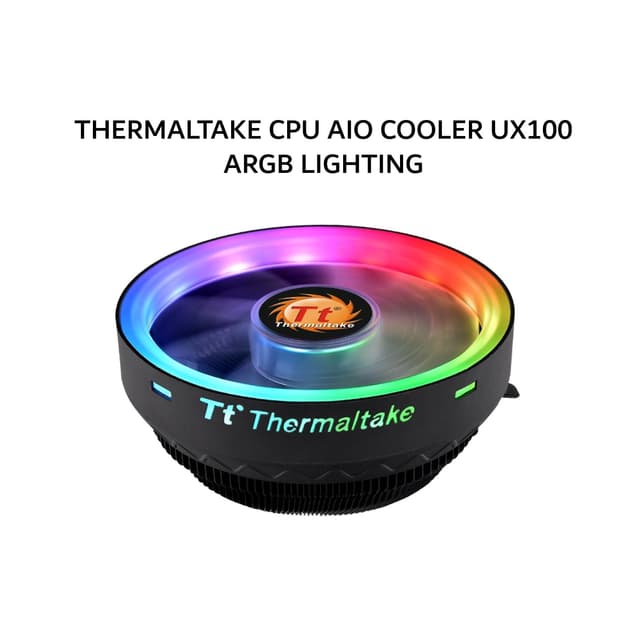 THERMALTAKE CPU AIO COOLER UX100 ARGB LIGHTING (1X 120MM ARGB FANS) BLACK 2Y