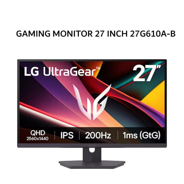 LG GAMING MONITOR 27 INCH 27G610A-B IPS QHD 1440P 1MS 200HZ HDR400 HDMI+DP ERGONOMICS 3Y