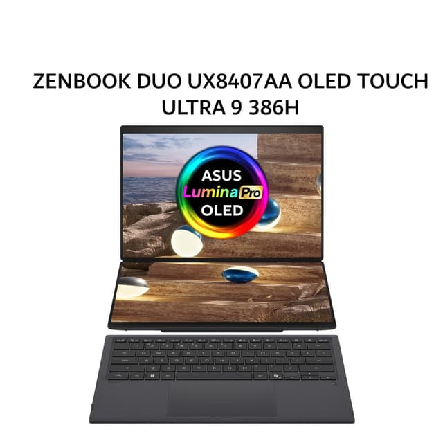ASUS ZENBOOK DUO UX8407AA OLED TOUCH ULTRA 9 386H 32GB 1TB W11+OHS+M365B 14.0 3K 144HZ 3Y+3ADP GRY -OLEDS9312TM