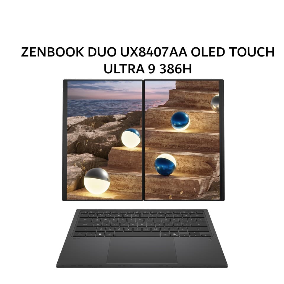 ASUS ZENBOOK DUO UX8407AA OLED TOUCH ULTRA 9 386H 32GB 1TB W11+OHS+M365B 14.0 3K 144HZ 3Y+3ADP GRY -OLEDS9312TM