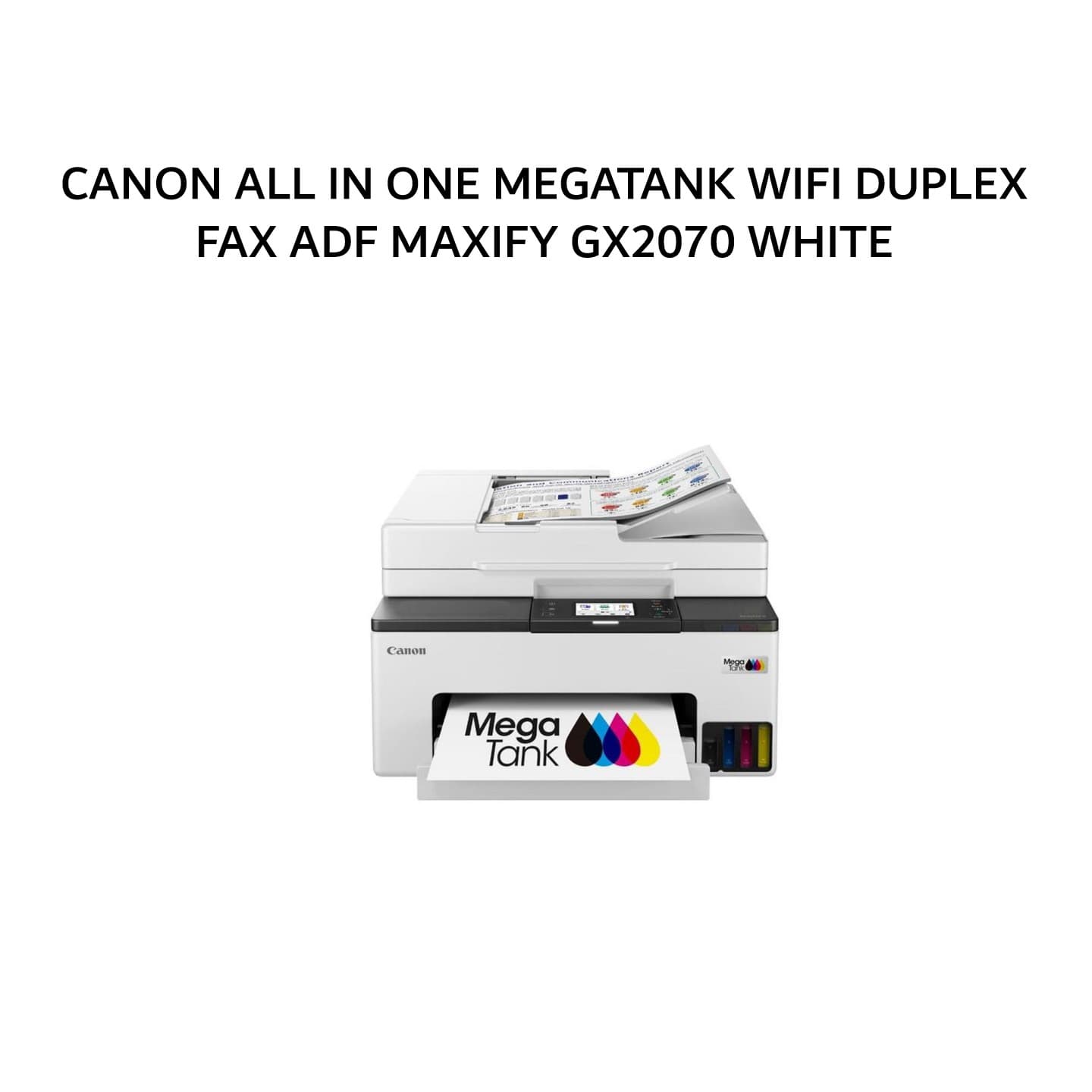 CANON ALL IN ONE MEGATANK WIFI DUPLEX FAX ADF MAXIFY GX2070 WHITE 2Y