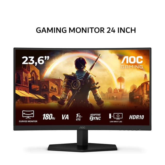 AOC GAMING MONITOR 24 INCH FAST IPS FHD 1080P 0.5MS 180HZ 25G42E HDR10 HDMI+DP 3Y ON SITE