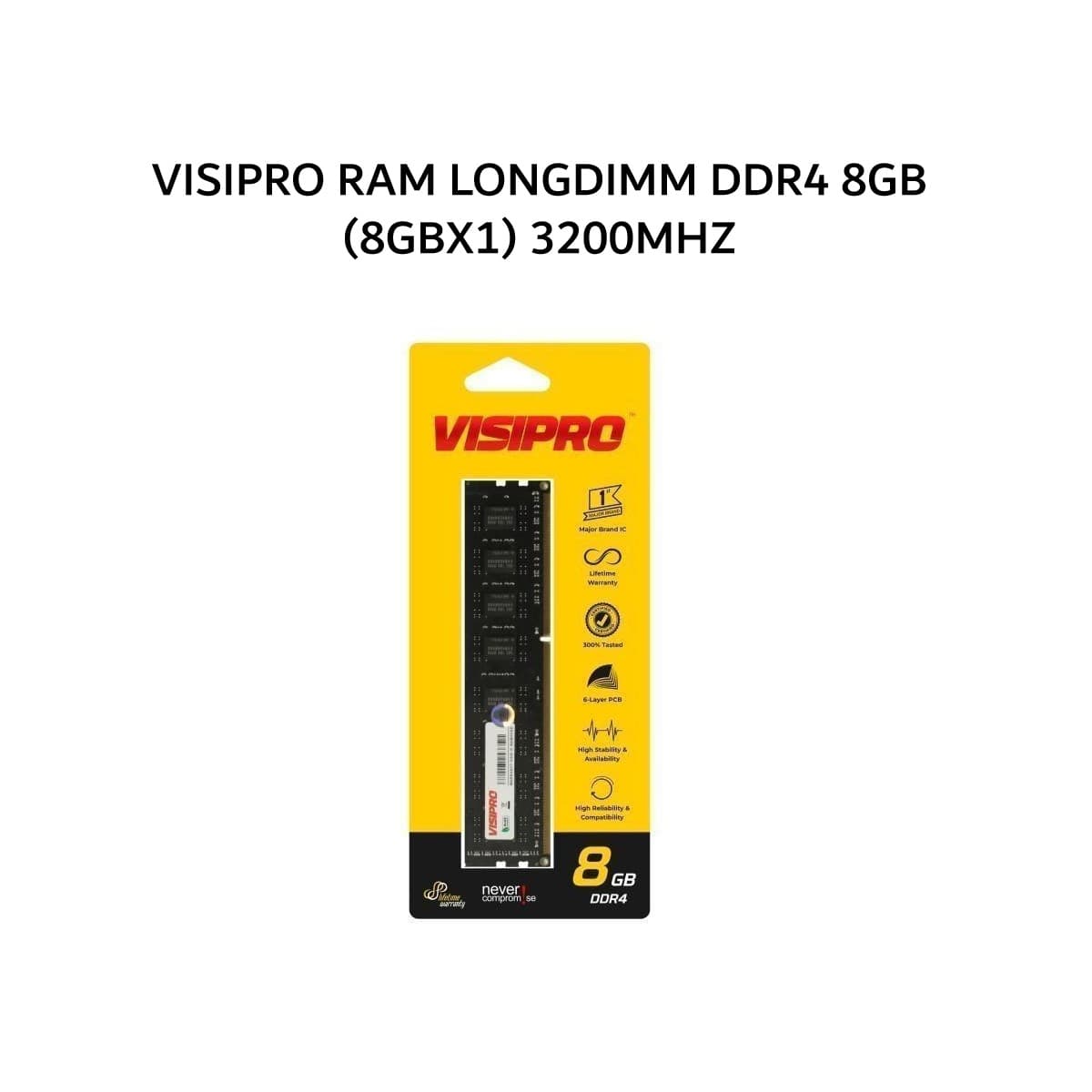 VISIPRO RAM LONGDIMM DDR4 8GB (8GBX1) 3200MHZ