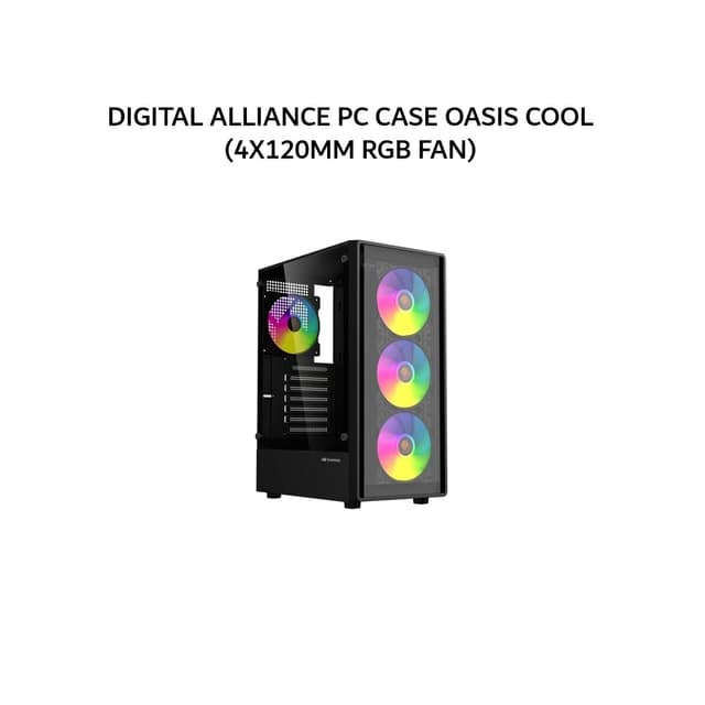 DIGITAL ALLIANCE PC CASE OASIS COOL (4X120MM RGB FAN) 1Y