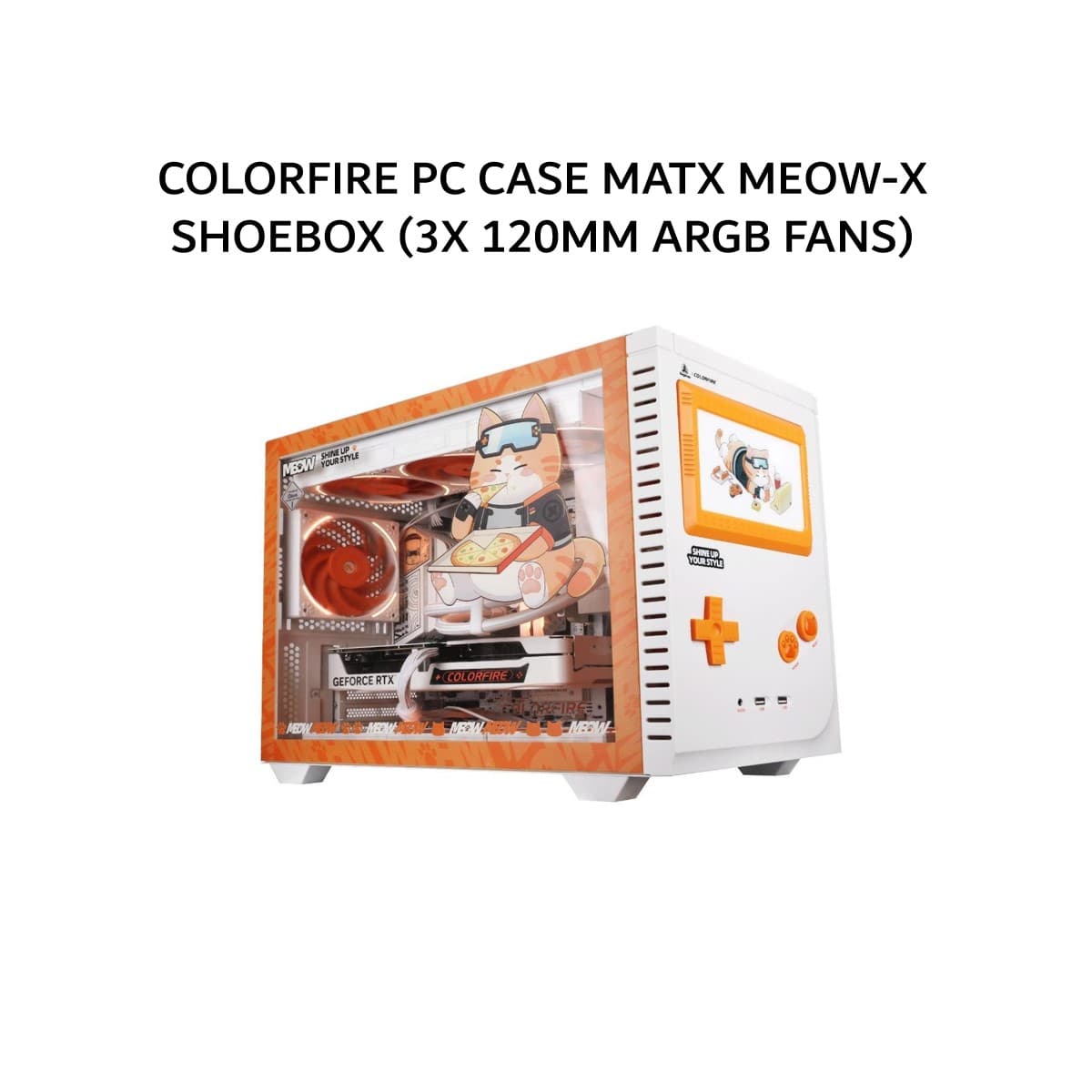 COLORFIRE PC CASE MATX MEOW-X SHOEBOX (3X 120MM ARGB FANS)