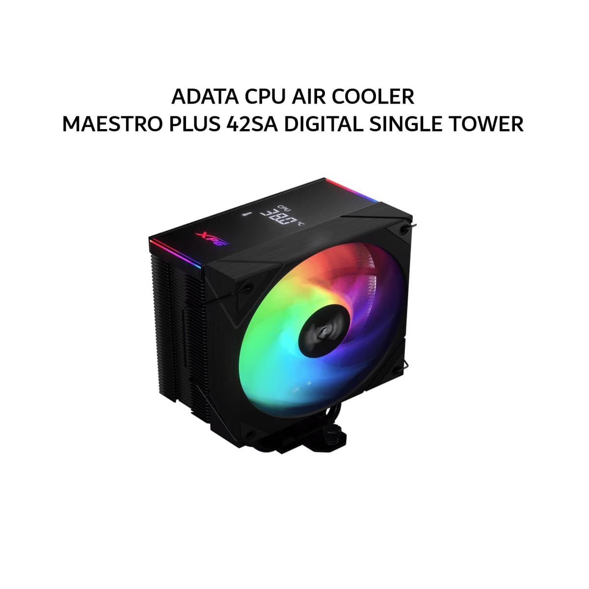 ADATA CPU AIR COOLER MAESTRO PLUS 42SA DIGITAL SINGLE TOWER (4X HEATPIPES + 1X 120MM ARGB FAN) BLACK 2Y