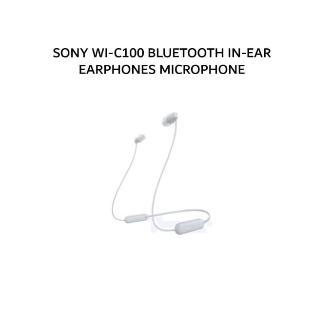 SONY WI-C100 / WI C100 BLUETOOTH IN-EAR EARPHONES MICROPHONE - WHITE