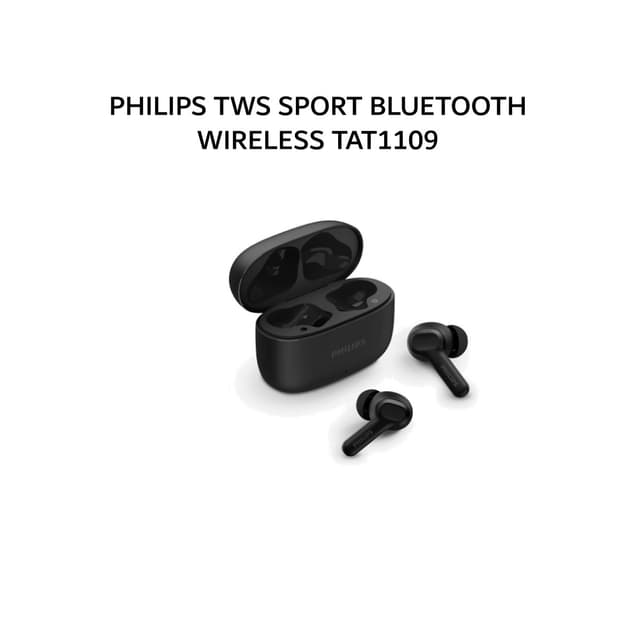 PHILIPS TWS SPORT BLUETOOTH WIRELESS TAT1109/TAT 1109 - BLACK