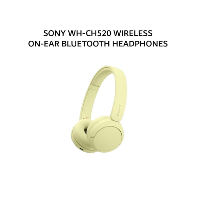 SONY WH-CH520 / WH CH520 WIRELESS ON-EAR BLUETOOTH HEADPHONES - YELLOW