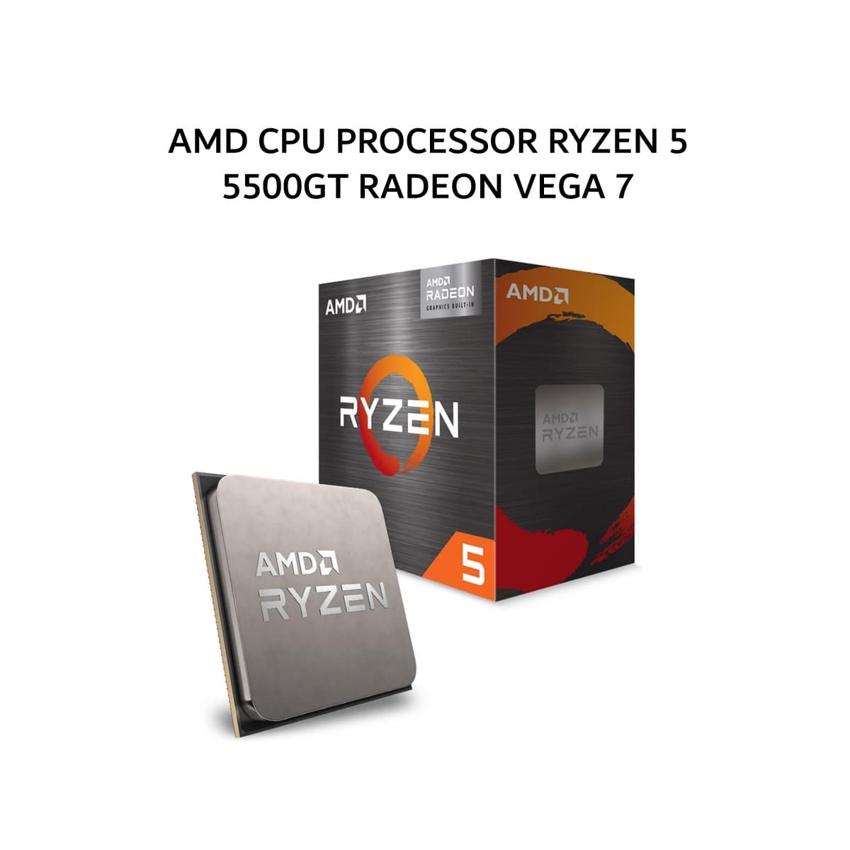 AMD CPU PROCESSOR RYZEN 5 5500GT RADEON VEGA 7 (6C/12T + 3.6-4.6GHZ + WRAITH STEALTH COOLER) 16MB CACHE TDP 65W AM4 3Y