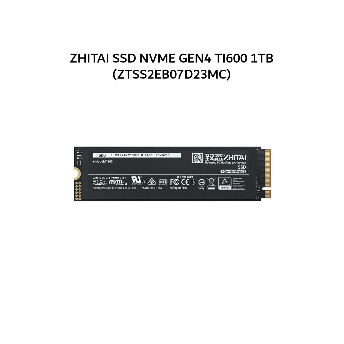 ZHITAI SSD NVME GEN4 TI600 1TB PCIE 4.0 M.2 2280 5Y - UP TO 7000 MB/S (ZTSS2EB07D23MC)