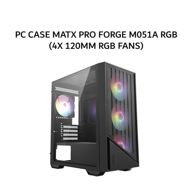 MSI PC CASE MATX PRO FORGE M051A RGB (4X 120MM RGB FANS) BLACK 1Y