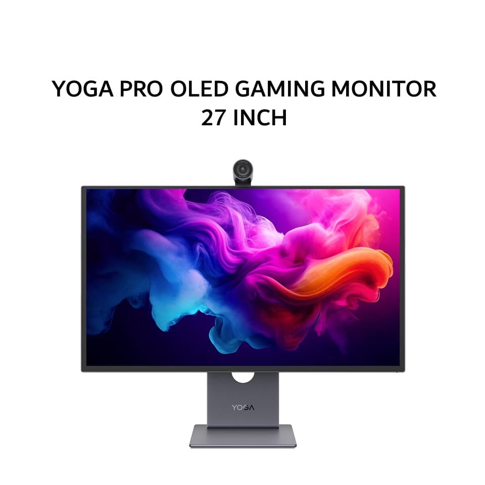 LENOVO OLED GAMING MONITOR 27 INCH YOGA PRO 27UD-10 QD-OLED UHD 4K 2160P 0.03MS 120HZ HDR400 HDMI+DP USB-C 4K CAM SPEAKER TILT 3Y