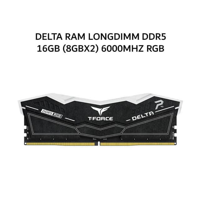TEAM T-FORCE DELTA RAM LONGDIMM DDR5 16GB (8GBX2) 6000MHZ RGB BLACK